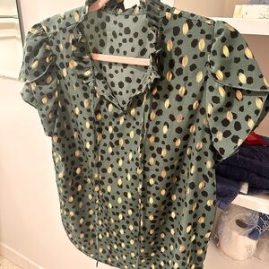 Super cute leopard print (with gold accents) top